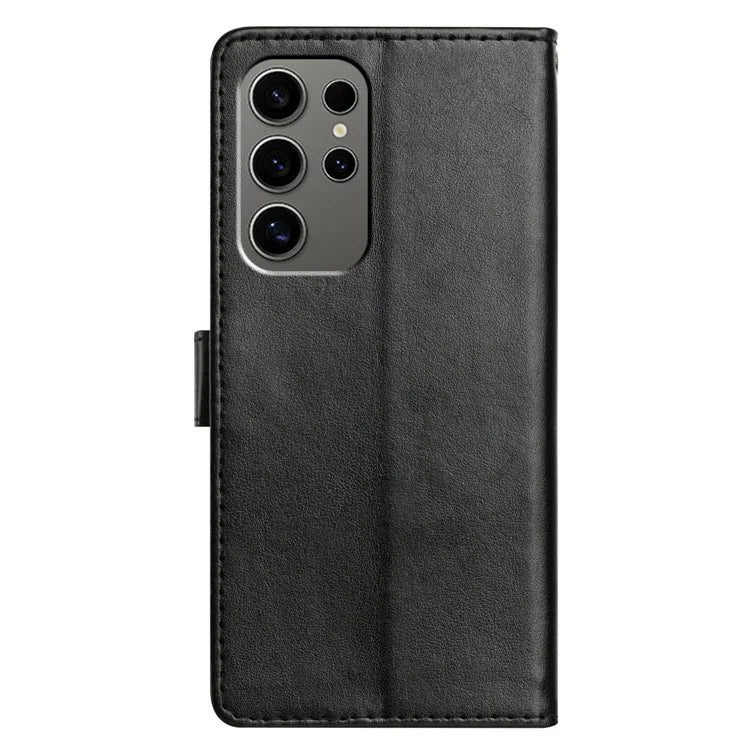 For Samsung Galaxy S23 Ultra Leather Phone Case Wallet Stand Cover with Handy Strap