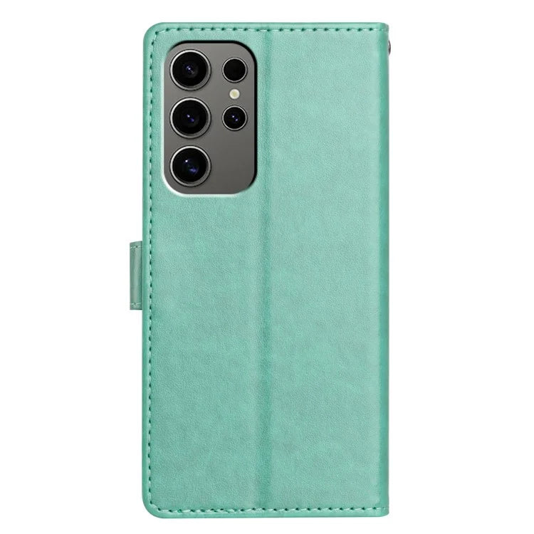 For Samsung Galaxy S23 Ultra Leather Phone Case Wallet Stand Cover with Handy Strap