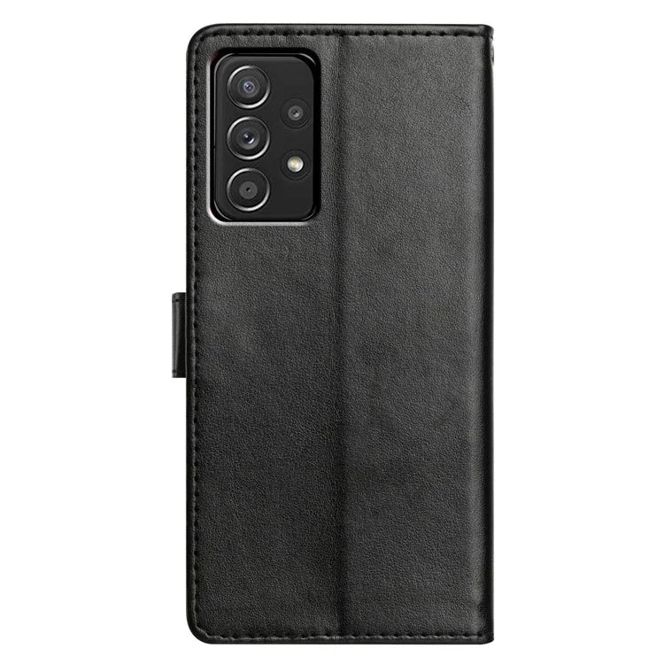 For Samsung Galaxy A73 5G Leather Phone Case Wallet Stand Cover with Handy Strap