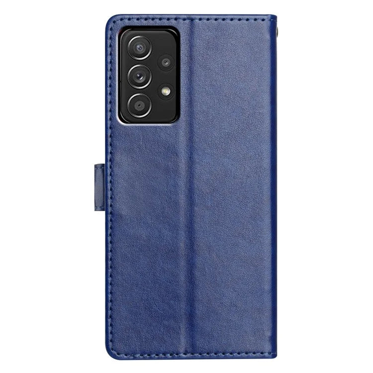 For Samsung Galaxy A73 5G Leather Phone Case Wallet Stand Cover with Handy Strap
