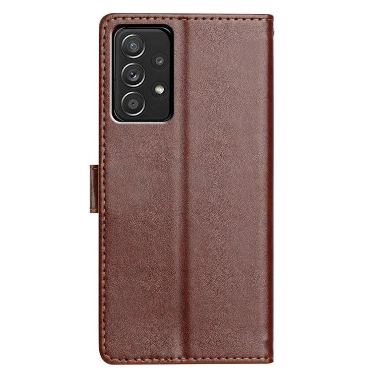 For Samsung Galaxy A73 5G Leather Phone Case Wallet Stand Cover with Handy Strap