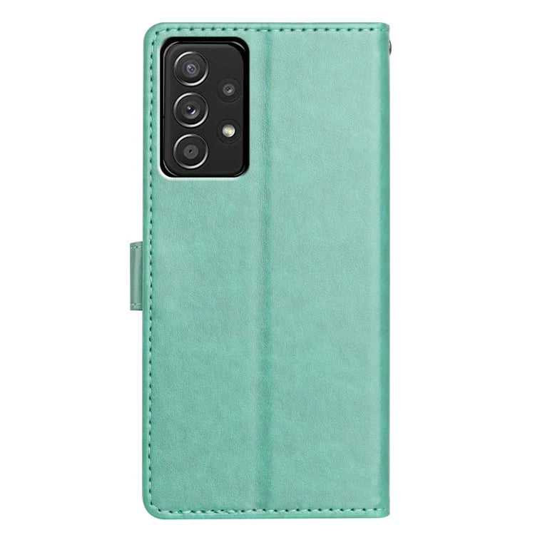 For Samsung Galaxy A73 5G Leather Phone Case Wallet Stand Cover with Handy Strap