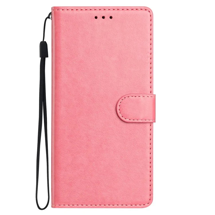 For Samsung Galaxy A73 5G Leather Phone Case Wallet Stand Cover with Handy Strap