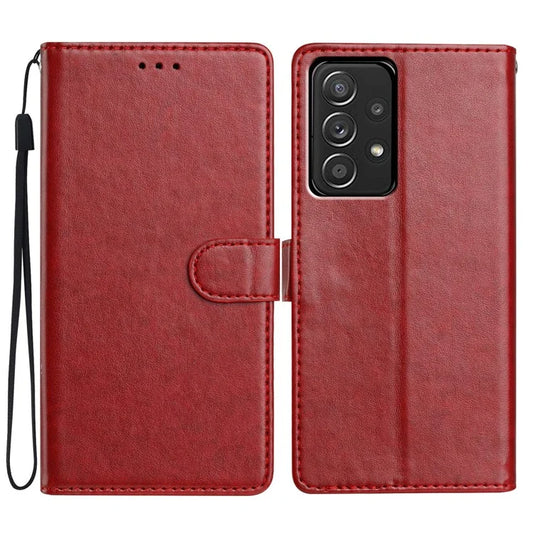 For Samsung Galaxy A33 5G Leather Phone Case Wallet Stand Cover with Handy Strap