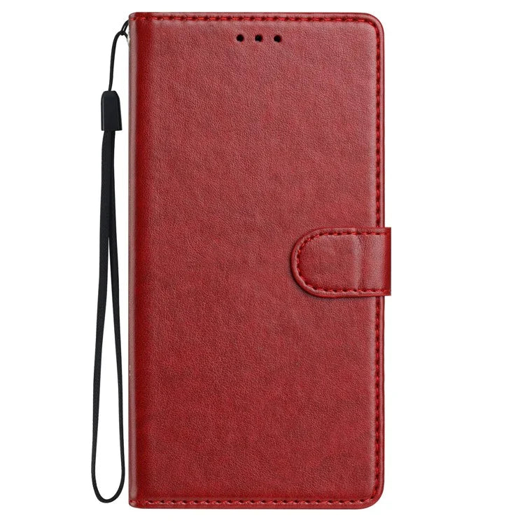 For Samsung Galaxy A33 5G Leather Phone Case Wallet Stand Cover with Handy Strap