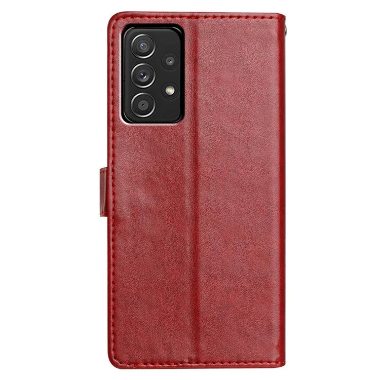 For Samsung Galaxy A23 5G (Global Version) Leather Phone Case Wallet Stand Cover with Handy Strap