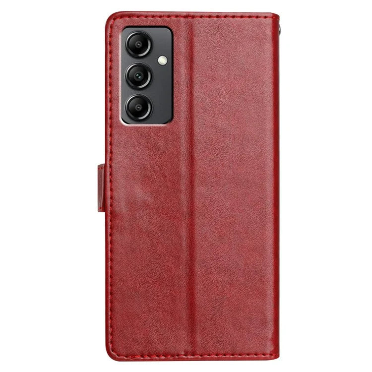 For Samsung Galaxy A14 4G  /  5G Leather Phone Case Wallet Stand Cover with Handy Strap