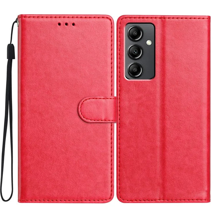 For Samsung Galaxy A14 4G  /  5G Leather Phone Case Wallet Stand Cover with Handy Strap