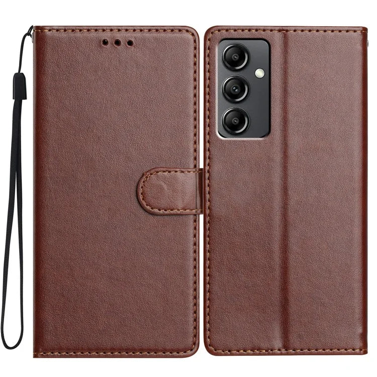 For Samsung Galaxy A14 4G  /  5G Leather Phone Case Wallet Stand Cover with Handy Strap