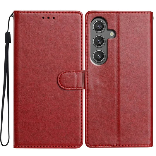 For Samsung Galaxy A24 5G  /  A24 4G (162.1 x 77.6 x 8.3mm) Leather Phone Case Wallet Stand Cover with Handy Strap