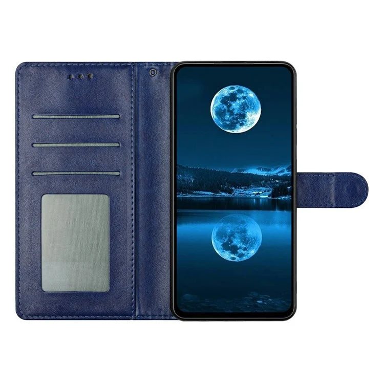 For Samsung Galaxy A24 5G  /  A24 4G (162.1 x 77.6 x 8.3mm) Leather Phone Case Wallet Stand Cover with Handy Strap