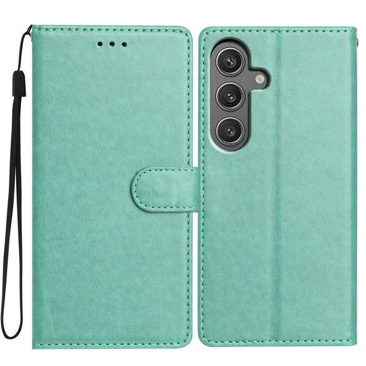 For Samsung Galaxy A24 5G  /  A24 4G (162.1 x 77.6 x 8.3mm) Leather Phone Case Wallet Stand Cover with Handy Strap