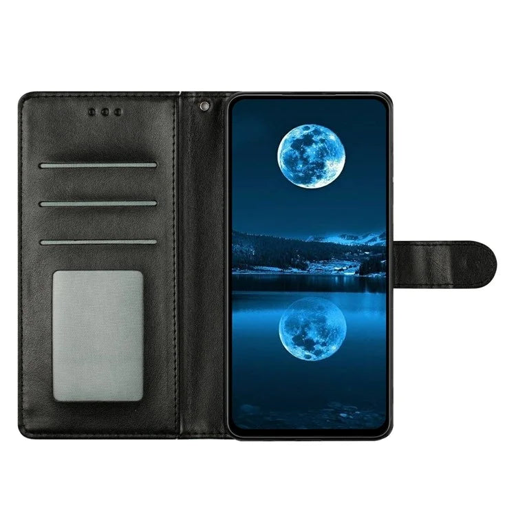 For Samsung Galaxy A55 5G Leather Phone Case Wallet Stand Cover with Handy Strap