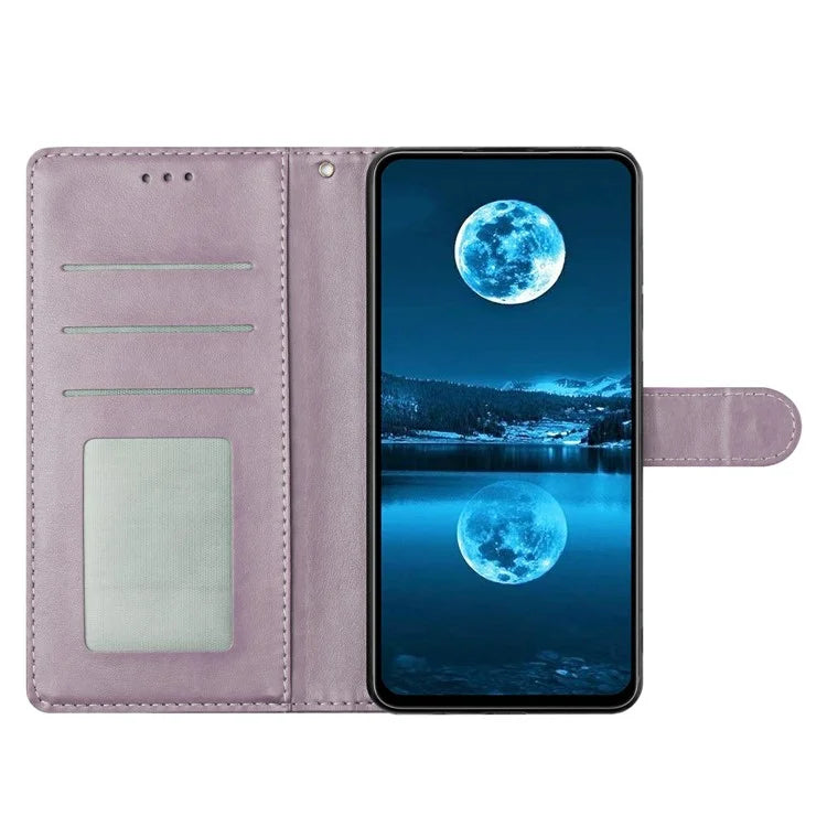For Samsung Galaxy A55 5G Leather Phone Case Wallet Stand Cover with Handy Strap