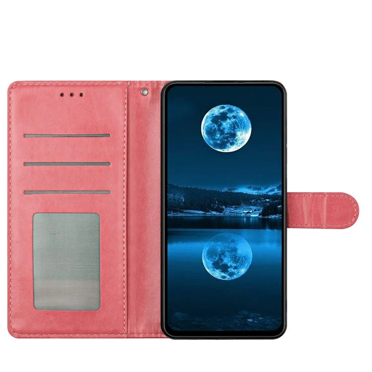 For Samsung Galaxy A55 5G Leather Phone Case Wallet Stand Cover with Handy Strap