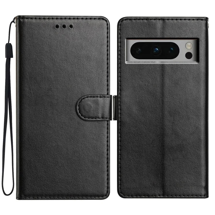 For Google Pixel 8 Pro Leather Phone Case Wallet Stand Cover with Handy Strap