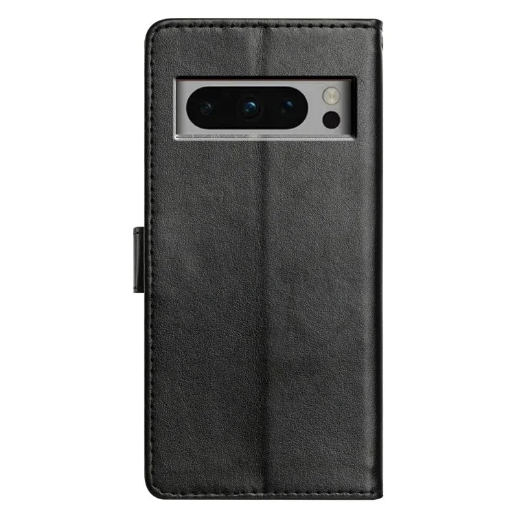 For Google Pixel 8 Pro Leather Phone Case Wallet Stand Cover with Handy Strap