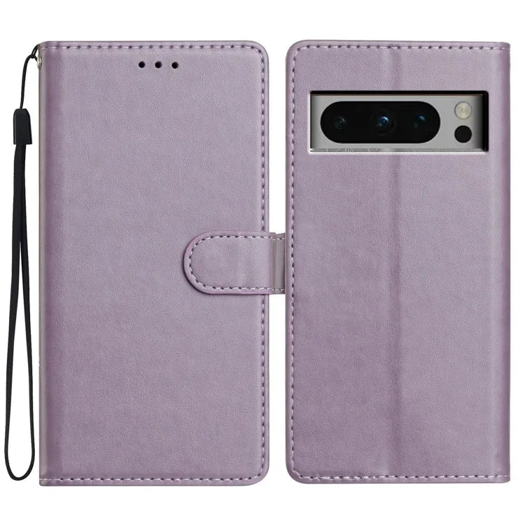 For Google Pixel 8 Pro Leather Phone Case Wallet Stand Cover with Handy Strap