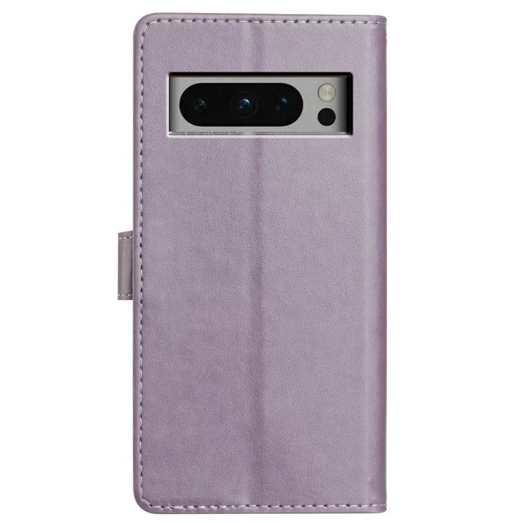 For Google Pixel 8 Pro Leather Phone Case Wallet Stand Cover with Handy Strap