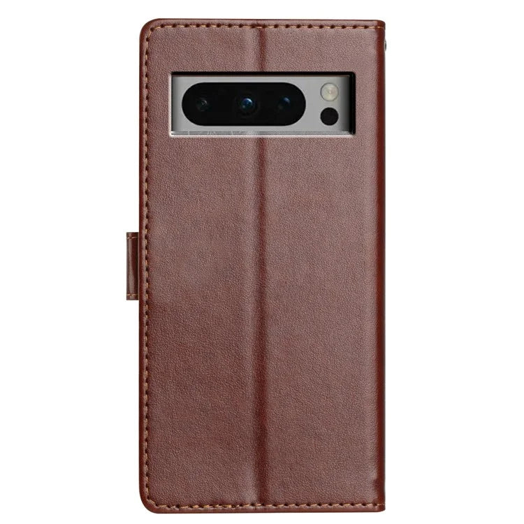 For Google Pixel 8 Pro Leather Phone Case Wallet Stand Cover with Handy Strap
