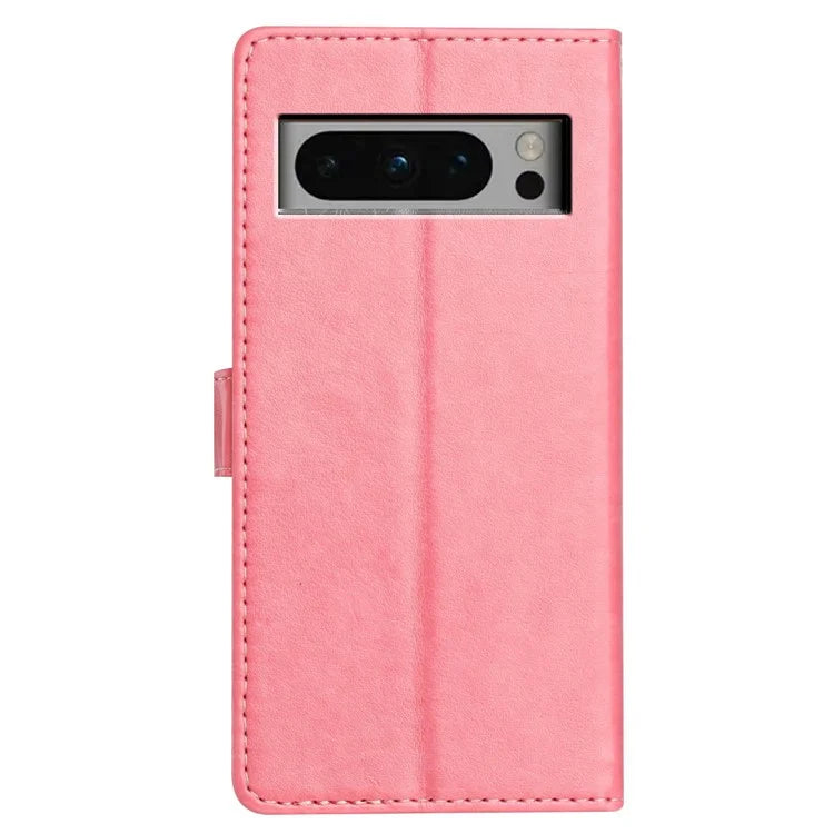 For Google Pixel 8 Pro Leather Phone Case Wallet Stand Cover with Handy Strap