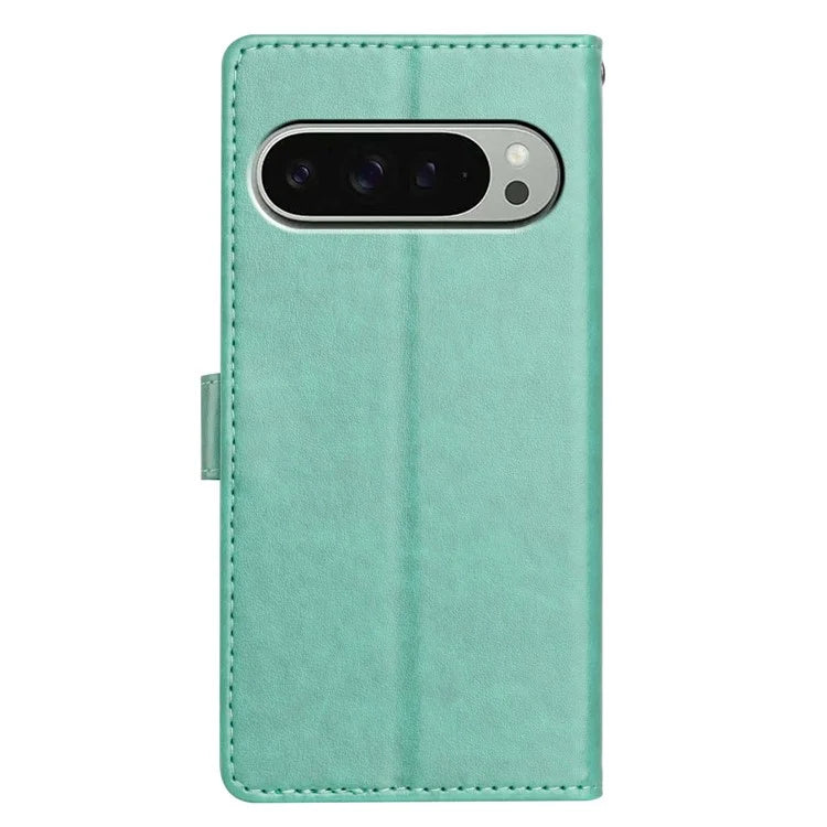 For Google Pixel 9 Pro XL Leather Phone Case Wallet Stand Cover with Handy Strap