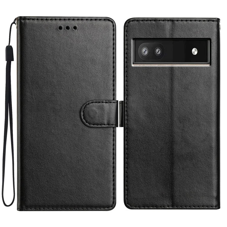 For Google Pixel 8a Leather Phone Case Wallet Stand Cover with Handy Strap