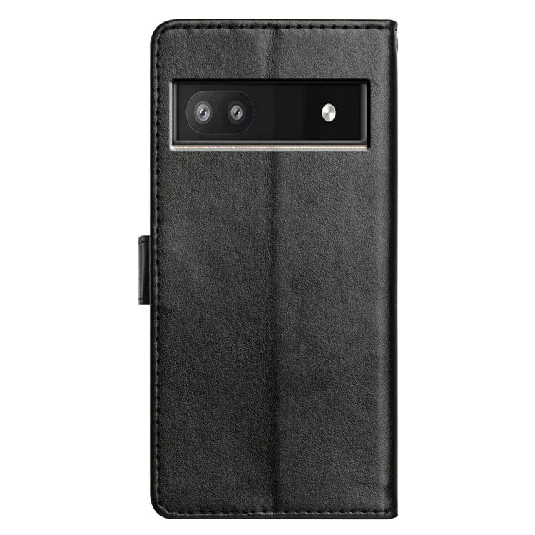 For Google Pixel 8a Leather Phone Case Wallet Stand Cover with Handy Strap