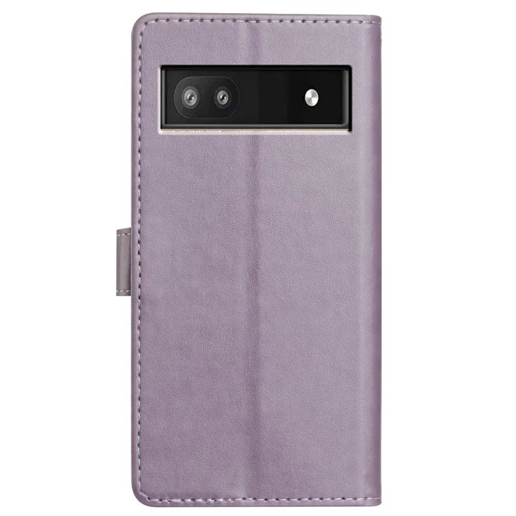 For Google Pixel 8a Leather Phone Case Wallet Stand Cover with Handy Strap