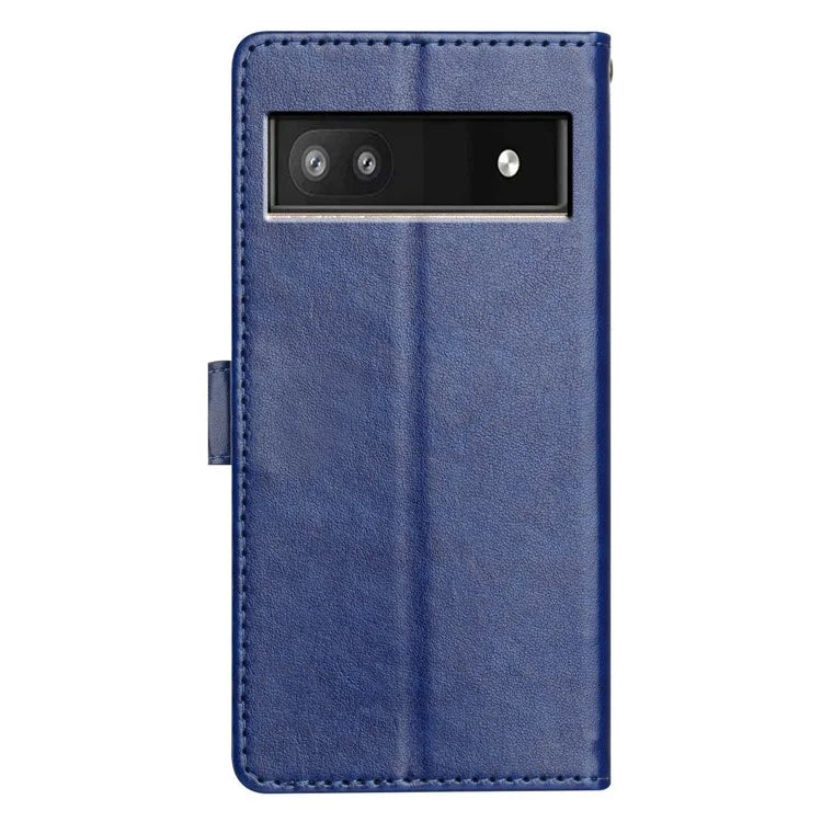 For Google Pixel 8a Leather Phone Case Wallet Stand Cover with Handy Strap