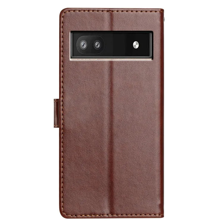 For Google Pixel 8a Leather Phone Case Wallet Stand Cover with Handy Strap