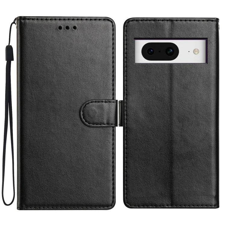 For Google Pixel 8 Leather Phone Case Wallet Stand Cover with Handy Strap