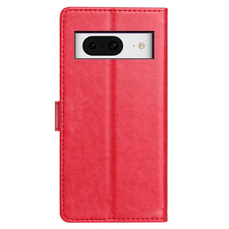 For Google Pixel 8 Leather Phone Case Wallet Stand Cover with Handy Strap