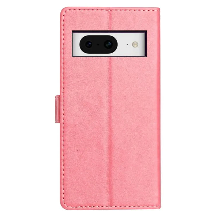 For Google Pixel 8 Leather Phone Case Wallet Stand Cover with Handy Strap