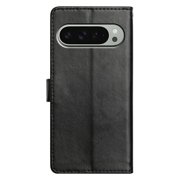 For Google Pixel 9 Pro  /  Pixel 9 Leather Phone Case Wallet Stand Cover with Handy Strap