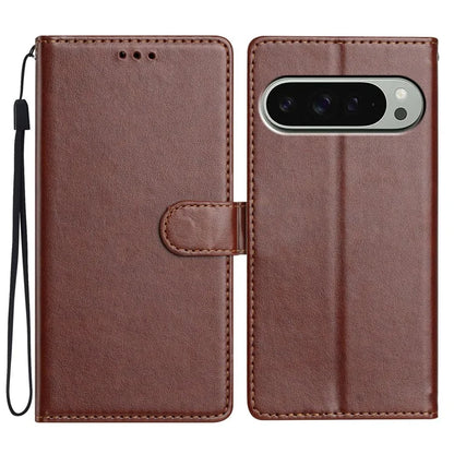 For Google Pixel 9 Pro  /  Pixel 9 Leather Phone Case Wallet Stand Cover with Handy Strap