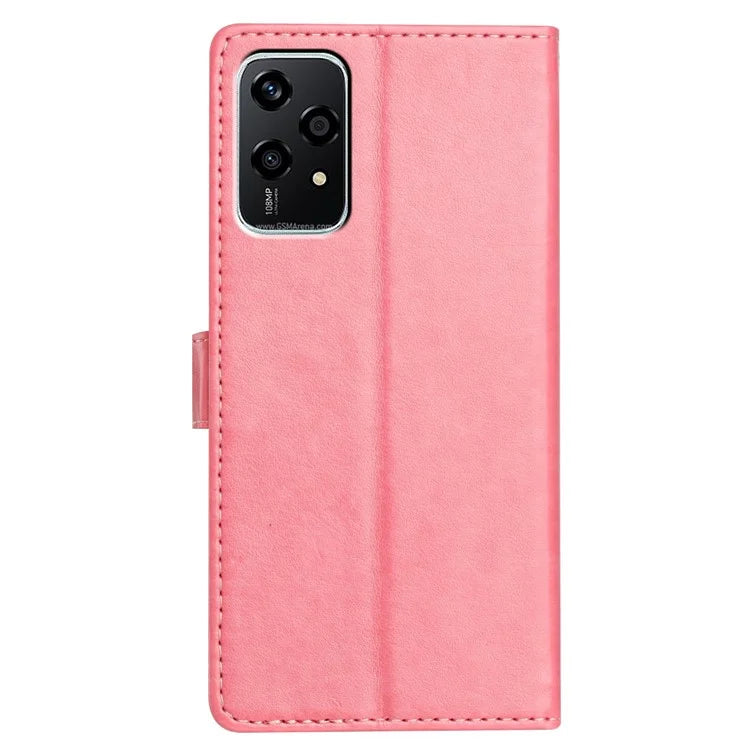 For Honor 200 Lite Leather Phone Case Wallet Stand Cover with Handy Strap