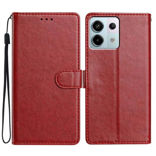 For Xiaomi Redmi Note 13 Pro 5G  /  Poco X6 5G Leather Phone Case Wallet Stand Cover with Handy Strap