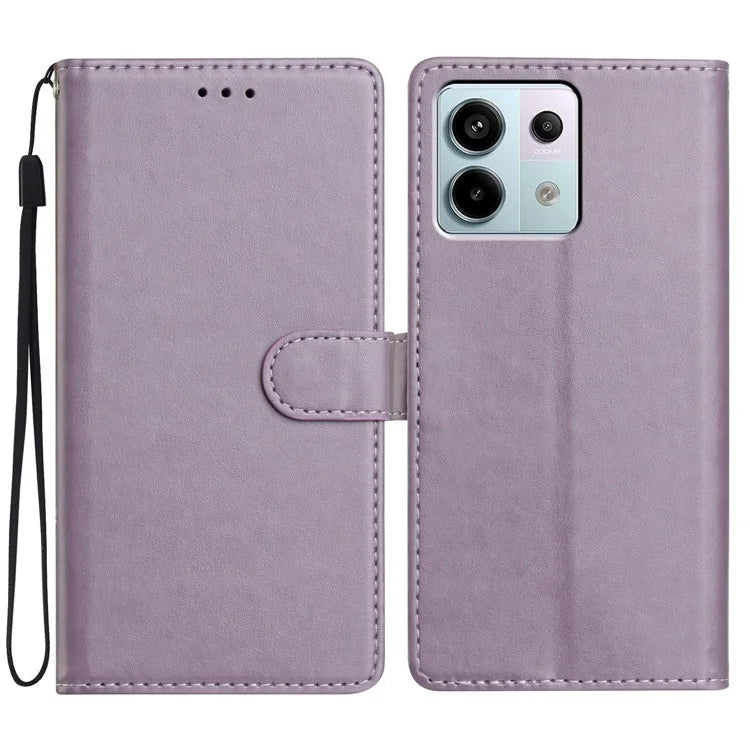 For Xiaomi Redmi Note 13 Pro 5G  /  Poco X6 5G Leather Phone Case Wallet Stand Cover with Handy Strap