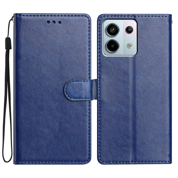 For Xiaomi Redmi Note 13 Pro 5G  /  Poco X6 5G Leather Phone Case Wallet Stand Cover with Handy Strap