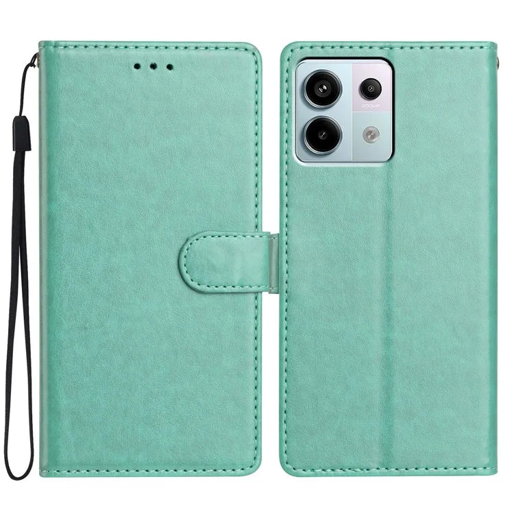 For Xiaomi Redmi Note 13 Pro 5G  /  Poco X6 5G Leather Phone Case Wallet Stand Cover with Handy Strap