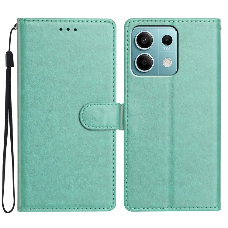 For Xiaomi Redmi Note 13 4G Leather Phone Case Wallet Stand Cover with Handy Strap