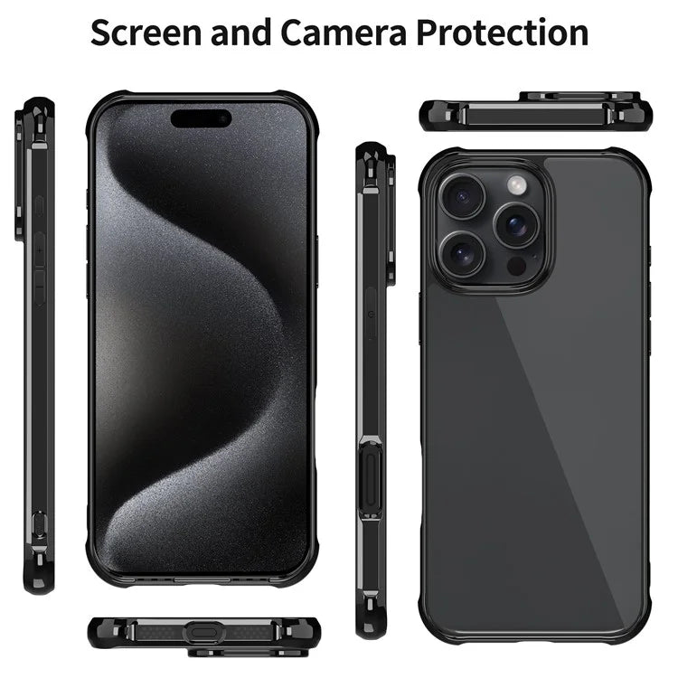 LEEU DESIGN For iPhone 16 Pro Max Case 6D Stereo Sound Hole Acrylic + TPU Phone Cover