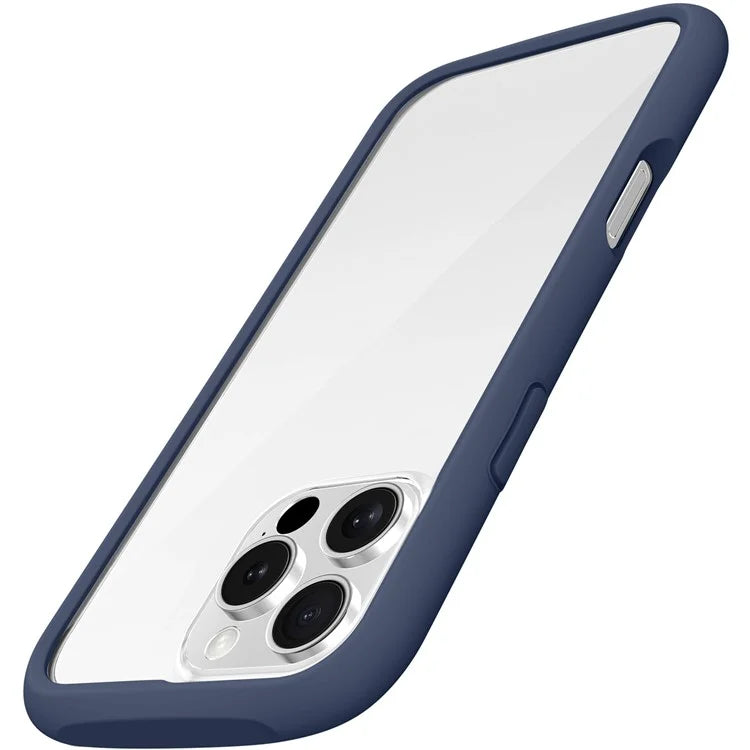 LEEU DESIGN For iPhone 16 Pro Max Case Stereo Sound Hole TPU+Tempered Glass Clear Phone Cover