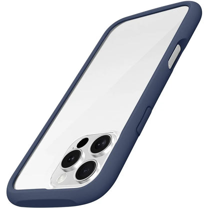 LEEU DESIGN For iPhone 16 Pro Max Case Stereo Sound Hole TPU+Tempered Glass Clear Phone Cover