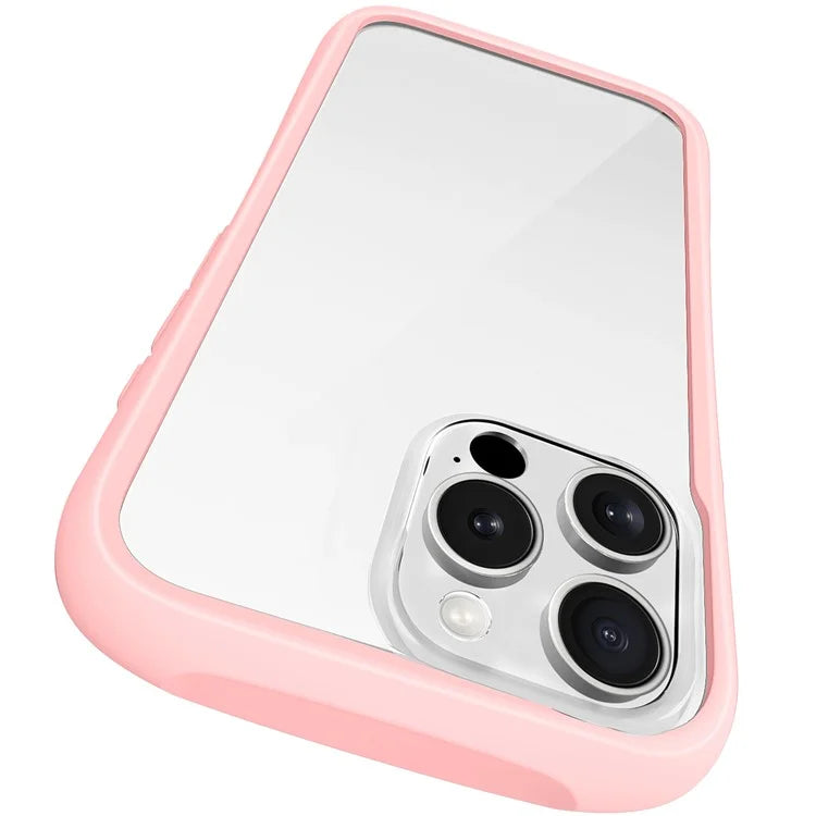 LEEU DESIGN For iPhone 16 Pro Max Case Stereo Sound Hole TPU+Tempered Glass Clear Phone Cover