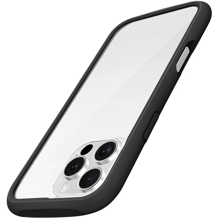LEEU DESIGN For iPhone 16 Pro Max Case Stereo Sound Hole TPU+Tempered Glass Clear Phone Cover