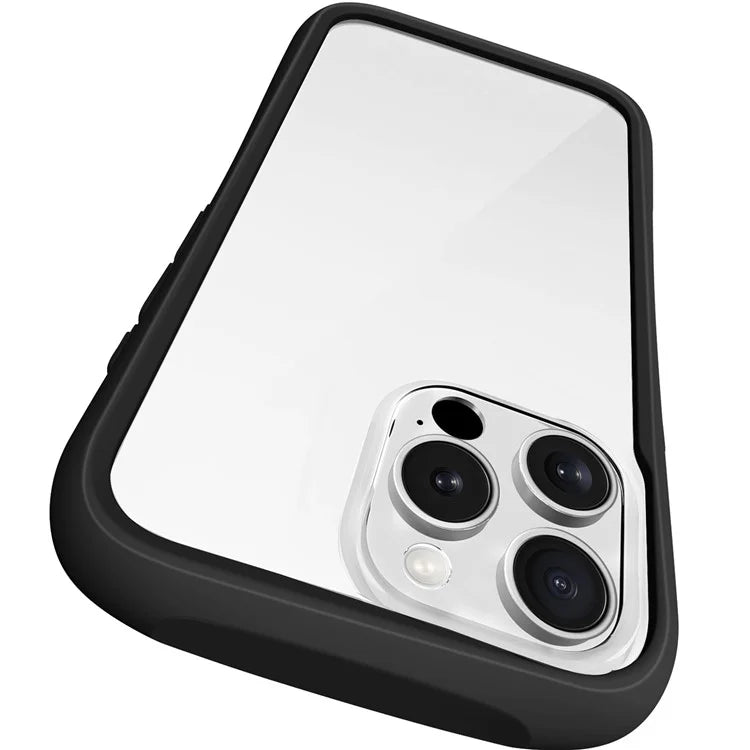 LEEU DESIGN For iPhone 16 Pro Max Case Stereo Sound Hole TPU+Tempered Glass Clear Phone Cover