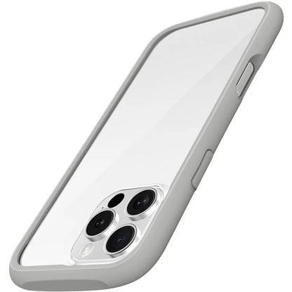 LEEU DESIGN For iPhone 16 Pro Max Case Stereo Sound Hole TPU+Tempered Glass Clear Phone Cover