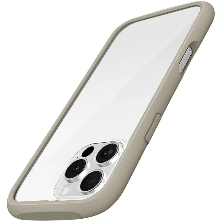 LEEU DESIGN For iPhone 16 Pro Max Case Stereo Sound Hole TPU+Tempered Glass Clear Phone Cover